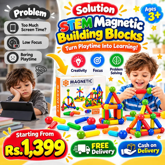 STEM Magnetic Building Blocks โ Creative Learning Toy for Kids ๐งฒ