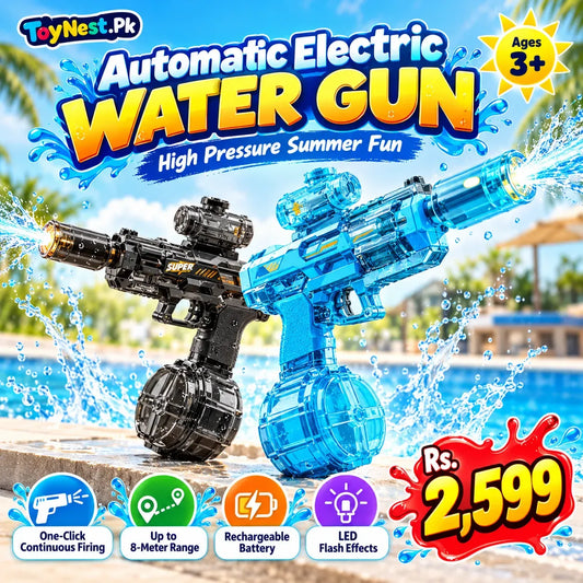 Automatic Electric Water Gun for Kids – Rechargeable High-Pressure Water Blaster