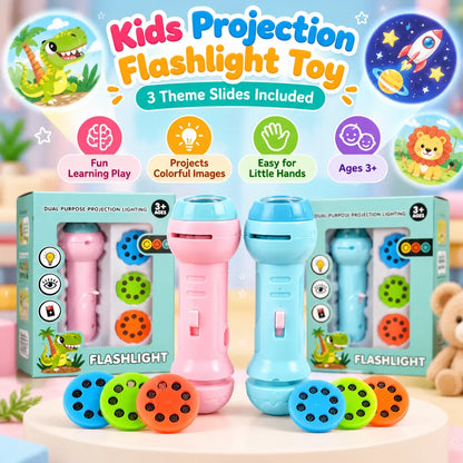 Kids Magic Projection Flashlight – Learn & Explore with 3 Picture Discs