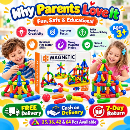 STEM Magnetic Building Blocks – Creative Learning Toy for Kids 🧲