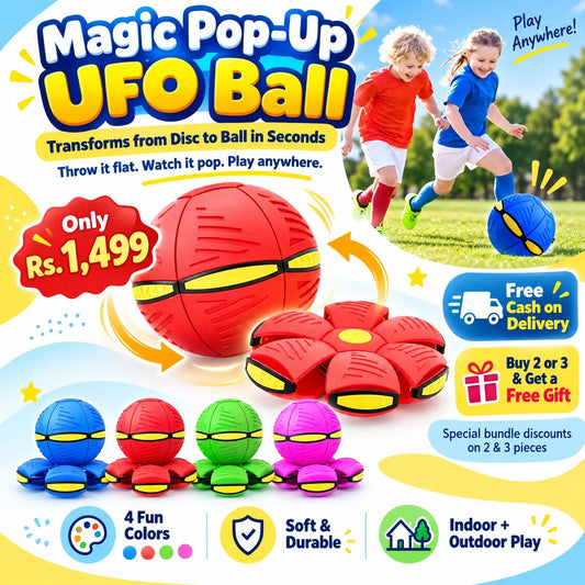 Magic Pop-Up UFO Ball – 2-in-1 Flying Disc & Ball Toy with Lights