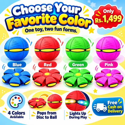 Magic Pop-Up UFO Ball – 2-in-1 Flying Disc & Ball Toy with Lights