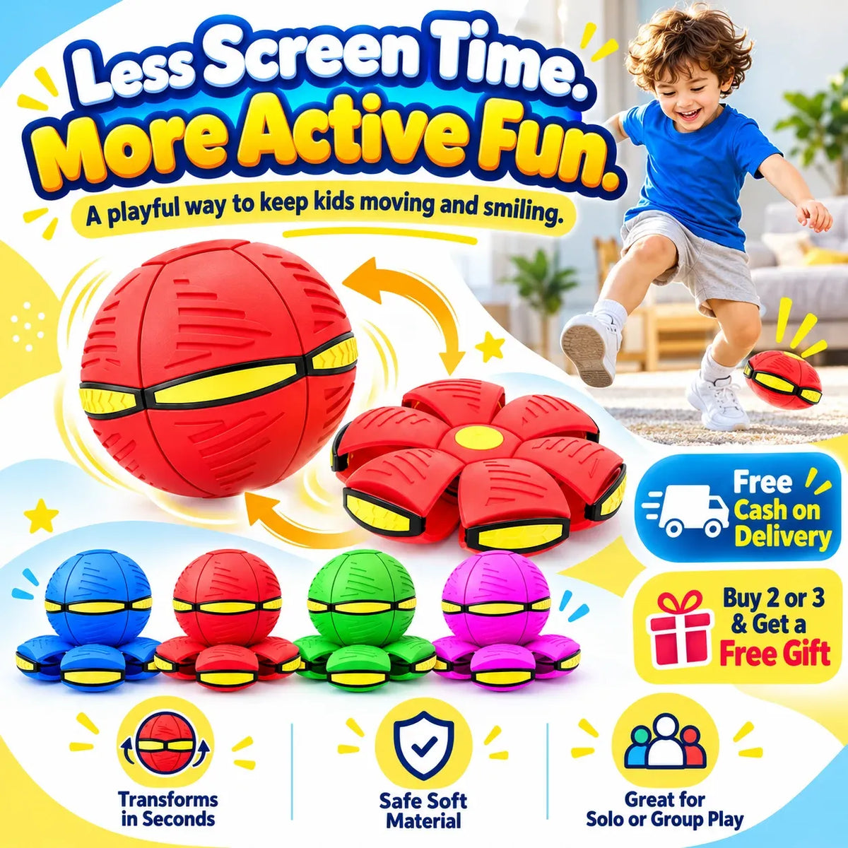 Magic Pop-Up UFO Ball – 2-in-1 Flying Disc & Ball Toy with Lights