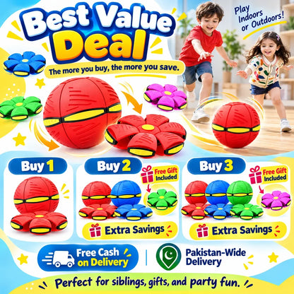 Magic Pop-Up UFO Ball – 2-in-1 Flying Disc & Ball Toy with Lights