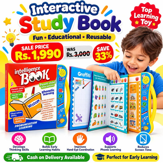 Interactive Talking Study Book for Kids I Learn ABCs, Numbers & Sounds I Educational Sound & Learning Activity Book