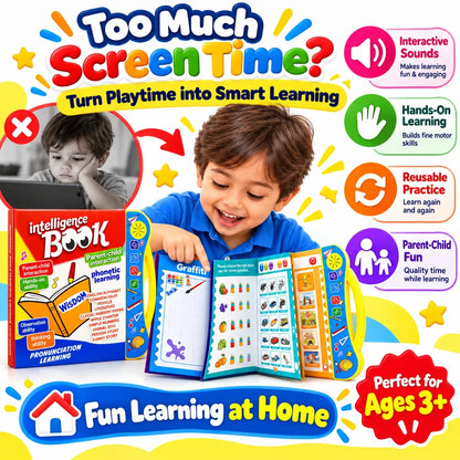 Interactive Talking Study Book for Kids I Learn ABCs, Numbers & Sounds I Educational Sound & Learning Activity Book