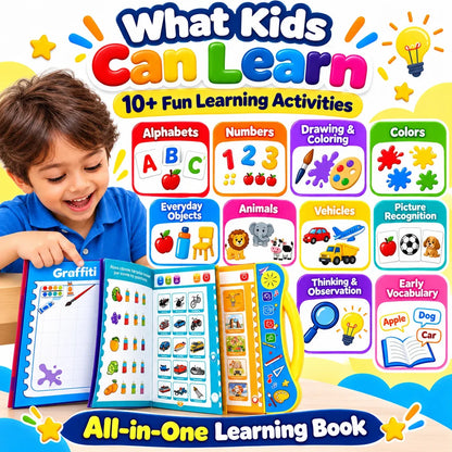 Interactive Talking Study Book for Kids I Learn ABCs, Numbers & Sounds I Educational Sound & Learning Activity Book