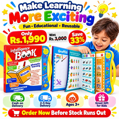 Interactive Talking Study Book for Kids I Learn ABCs, Numbers & Sounds I Educational Sound & Learning Activity Book