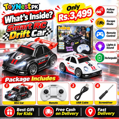 Smart RC Drift Car – 3-in-1 Follow & Escape Modes | Free Delivery