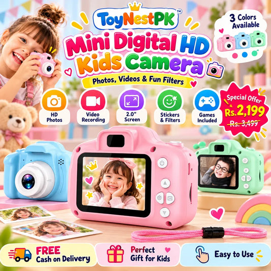 Mini Digital Kids Camera – Photos, Videos & Fun Filters | Free Delivery