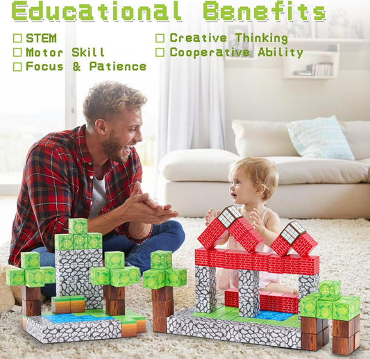 Minecraft Magnetic Blocks + Character Gift