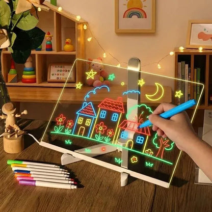 LED Magic Glowing Drawing Board With Free Coloring Book