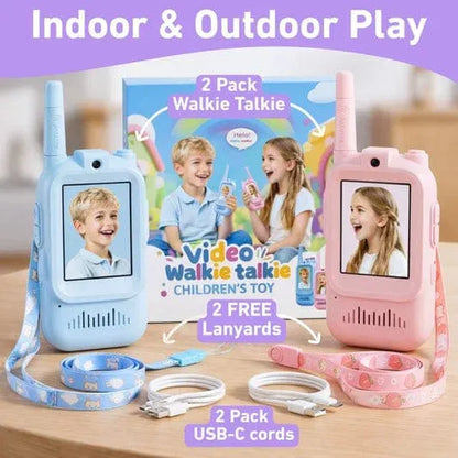 2 Pieces Kids Video Walkie Talkies — Rechargeable Set With Live Video Calls
