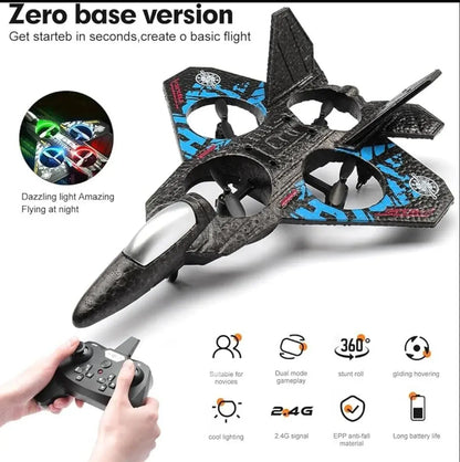 Remote Control Fighter Jet — 360 Degree Stunts with LED Lights