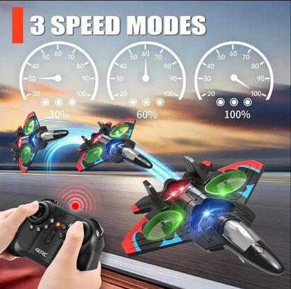 Remote Control Fighter Jet — 360 Degree Stunts with LED Lights