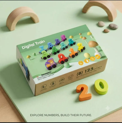 Wooden Number Train Toy 0-10 | Magnetic Educational Learning Set for Kids