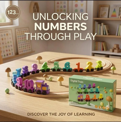 Wooden Number Train Toy 0-10 | Magnetic Educational Learning Set for Kids