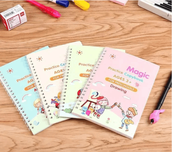Magic Writing Book Set (4 Books + Pen + Refills)