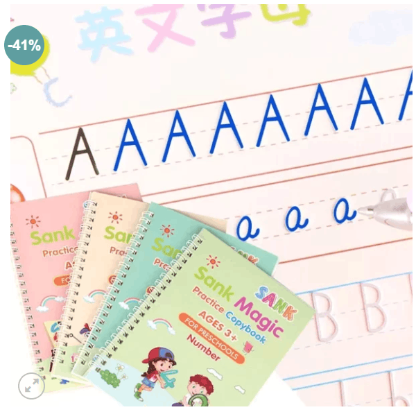 Magic Writing Book Set (4 Books + Pen + Refills)
